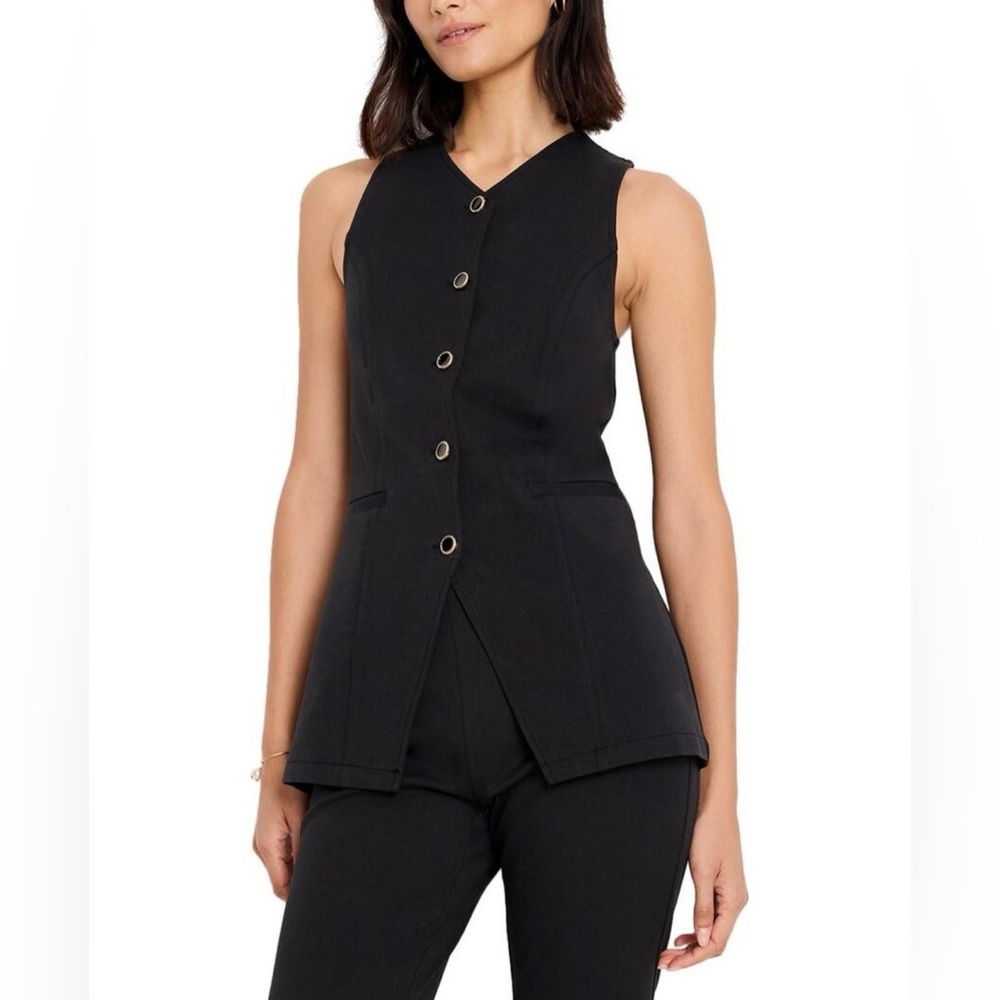 NIC & ZOE Split Hem Vest in Black Size Medium